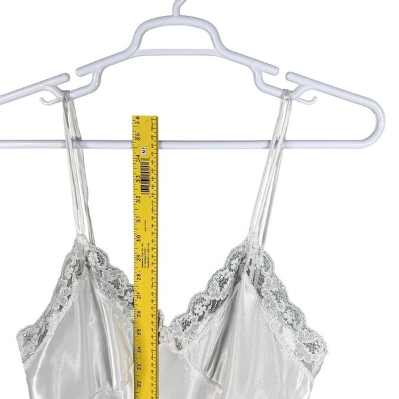 NWT Cinema Etoile Women L White Chiffon Robe Satin Babydoll Chemise Peignoir Set - Picture 11 of 16